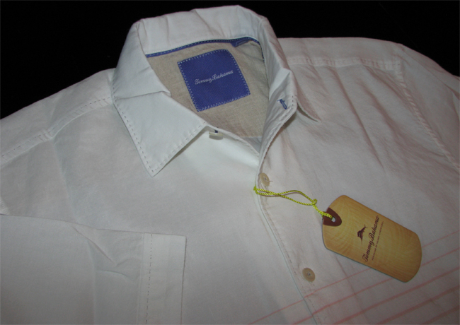 Tommy Bahama New T33641 Sunset View White 100% Linen Camp Shirt Large 